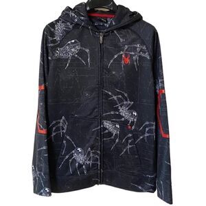 Spyder Youth Boy’s Unisex Black Dryweb Multitech Spider Full Zip Hoodie Sz L
